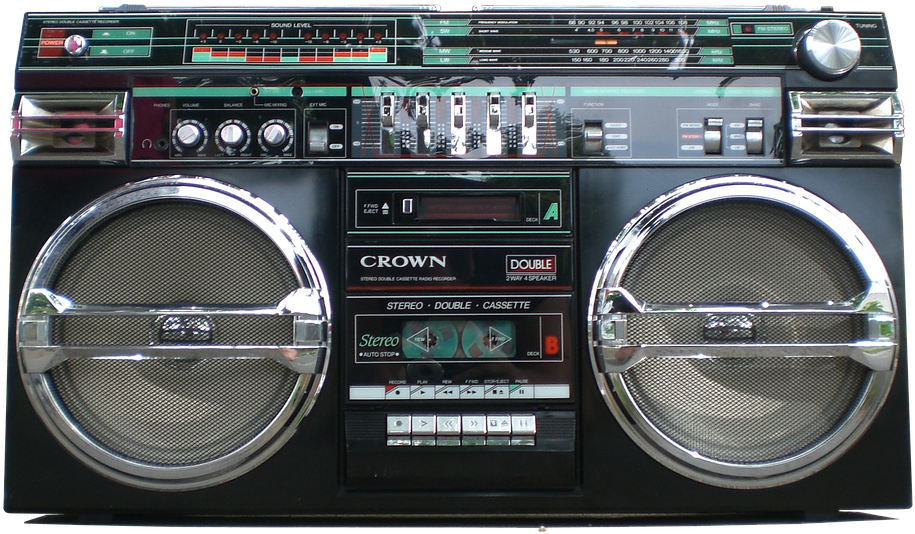 Vintage Crown Boombox Classic Design PNG