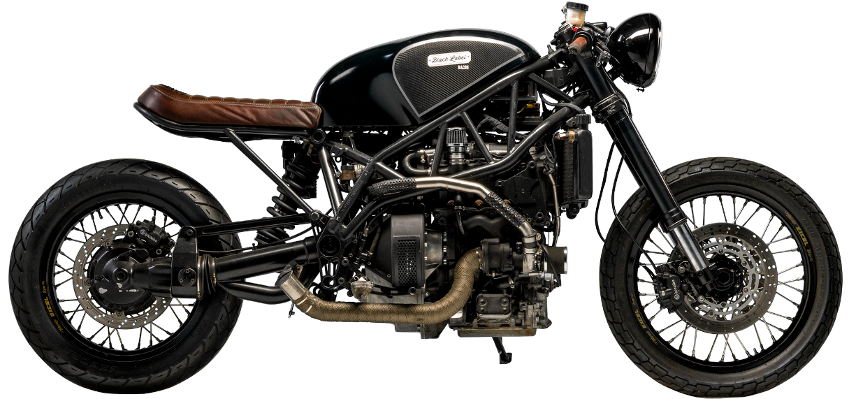 Vintage Custom Motorcycle Profile PNG