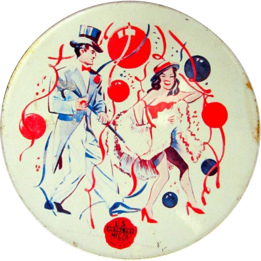 Vintage Dancing Couple Party Plate PNG