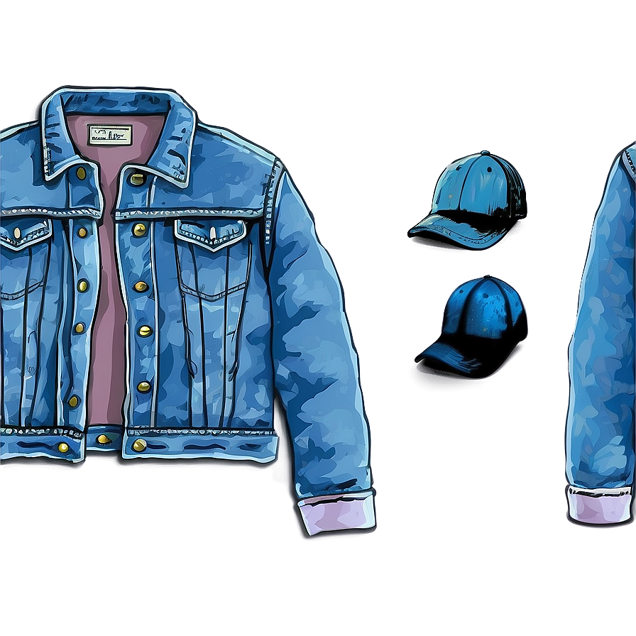 Vintage Denim Jacket Png 06132024 PNG