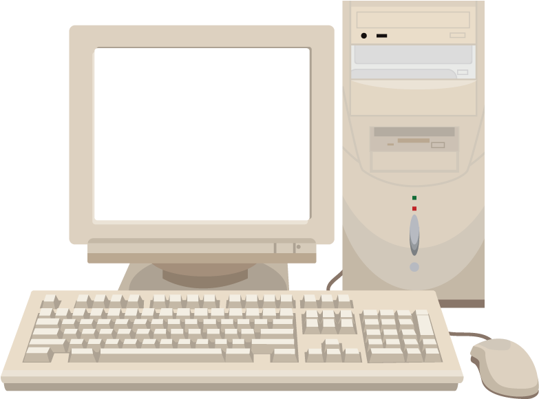 Vintage Desktop Computer Setup PNG