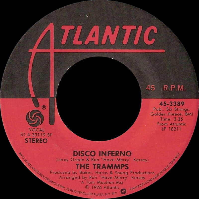Vintage Disco Inferno Record Label PNG