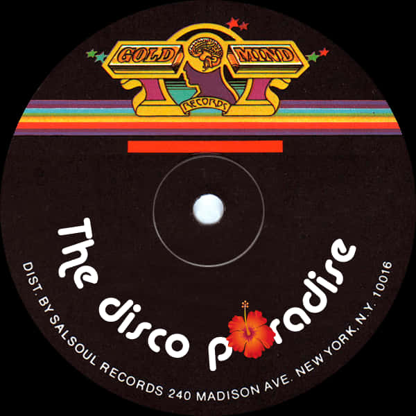 Vintage Disco Record Label PNG