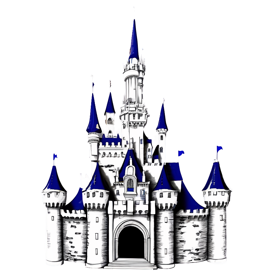 Vintage Disney Castle Sketch Png Fcw PNG