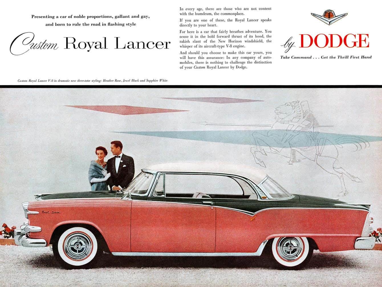 Vintage Dodge Custom Royal Lancer Ad Wallpaper