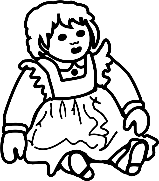 Vintage Doll Sketch PNG