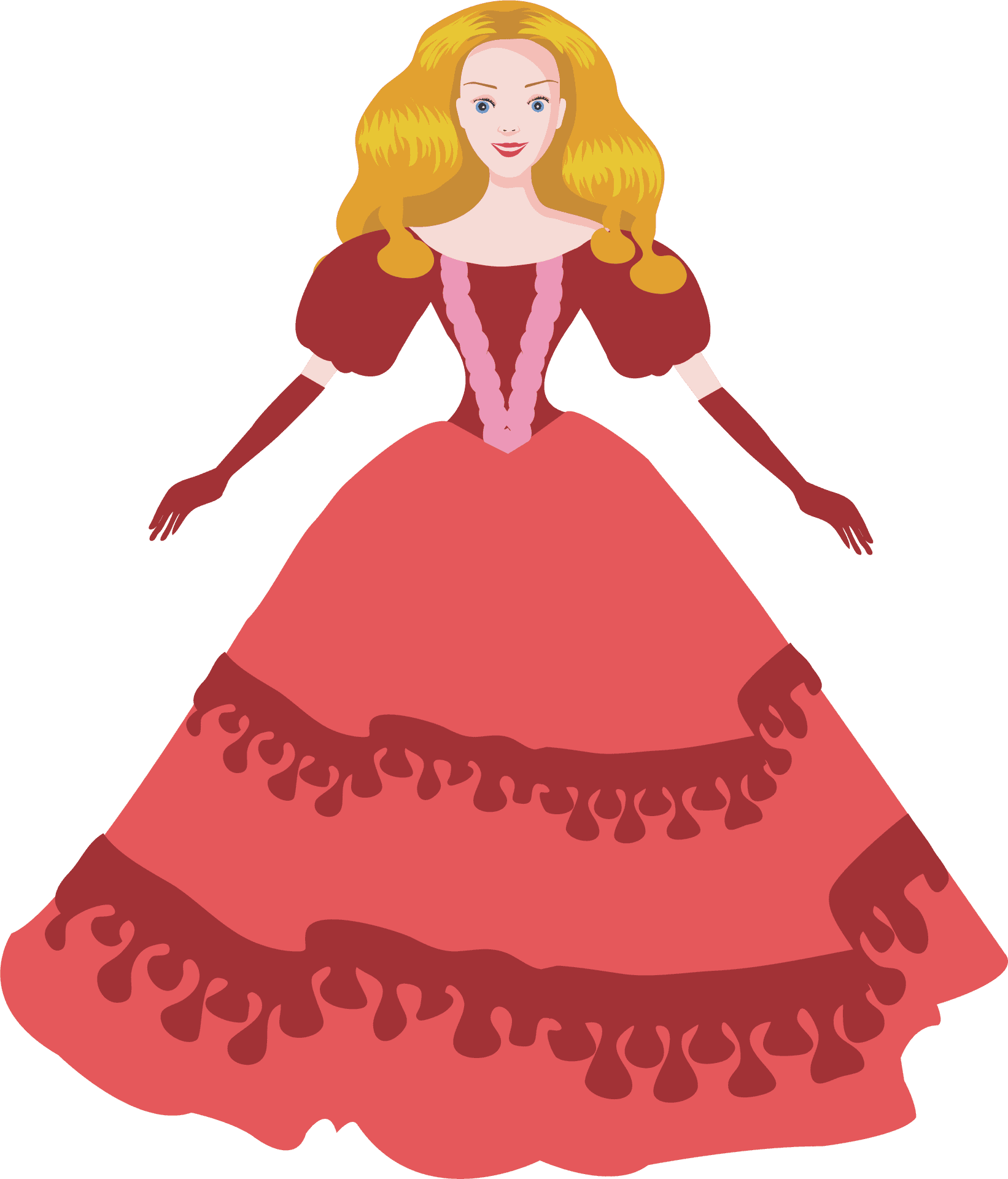 Vintage Dollin Red Dress PNG