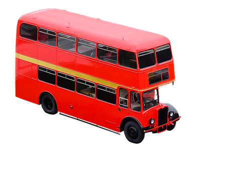 Vintage Double Decker Bus Isolated PNG