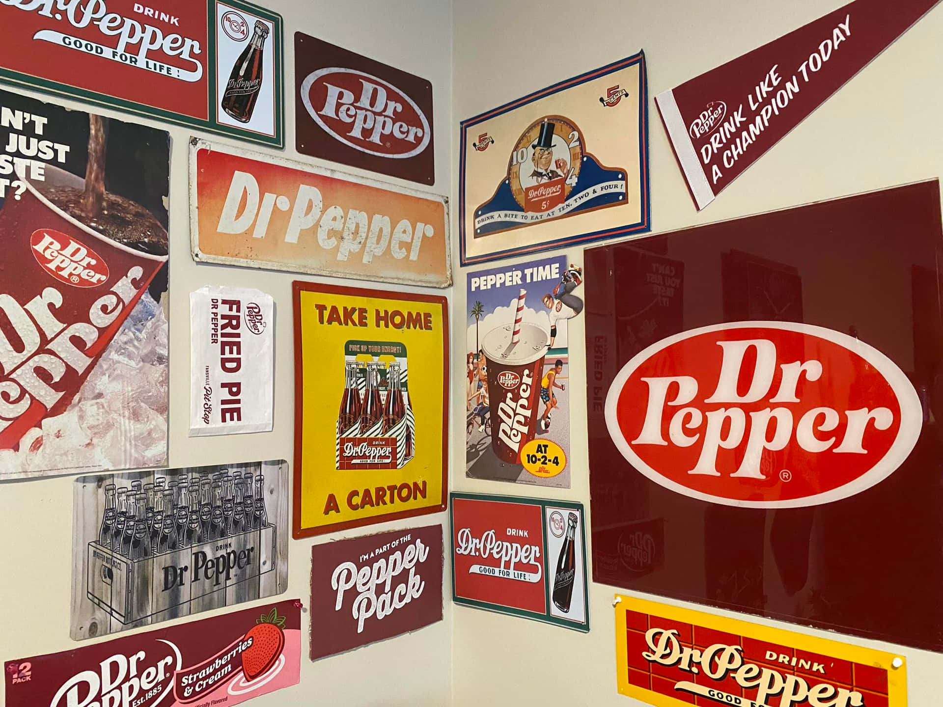 Vintage Dr Pepper Advertisement Collection Wallpaper