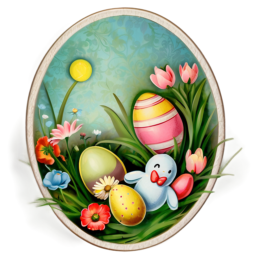 Vintage Easter Card Png Kgy PNG