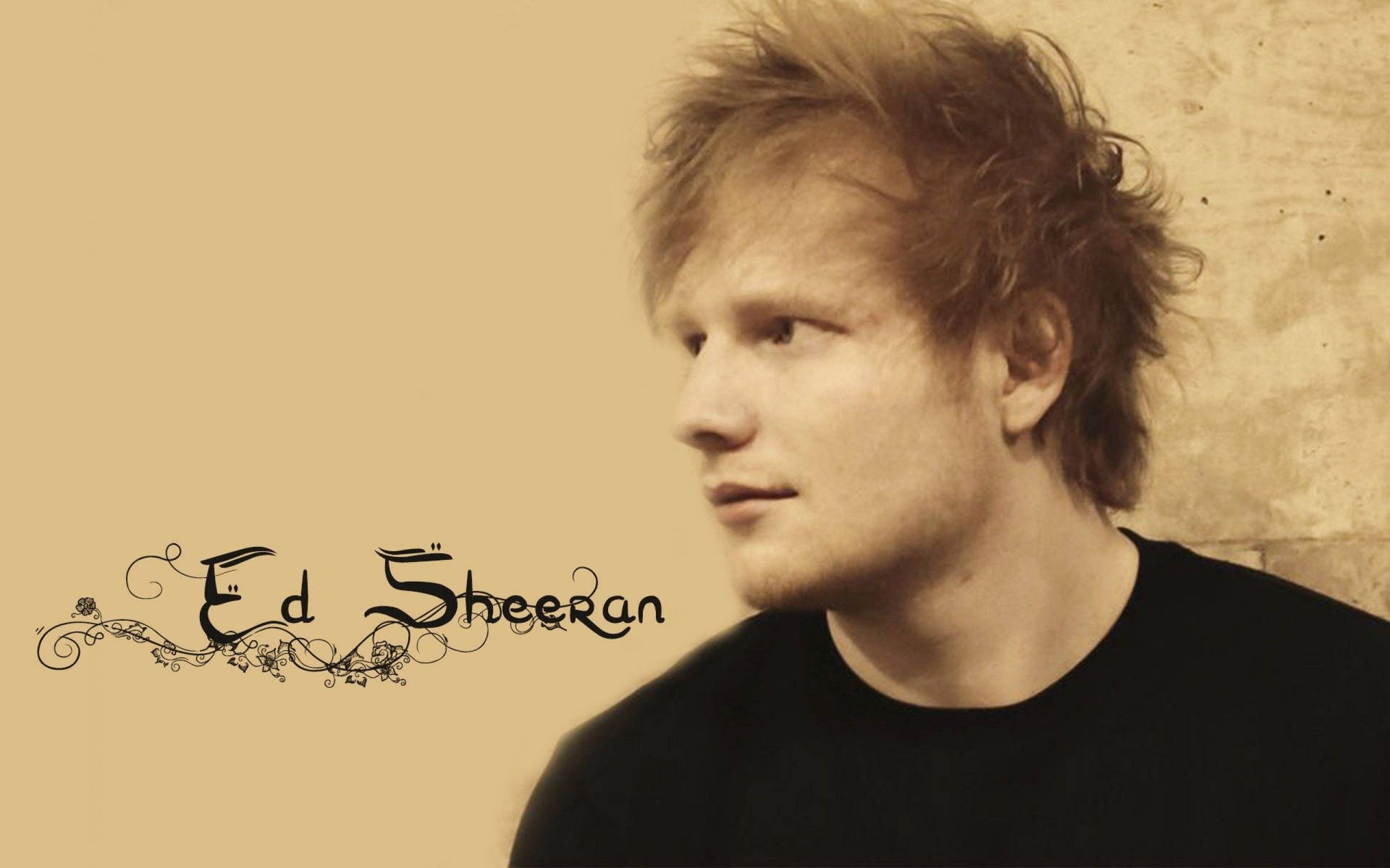 Vintage Ed Sheeran Looking Into The Distance Wallpaper