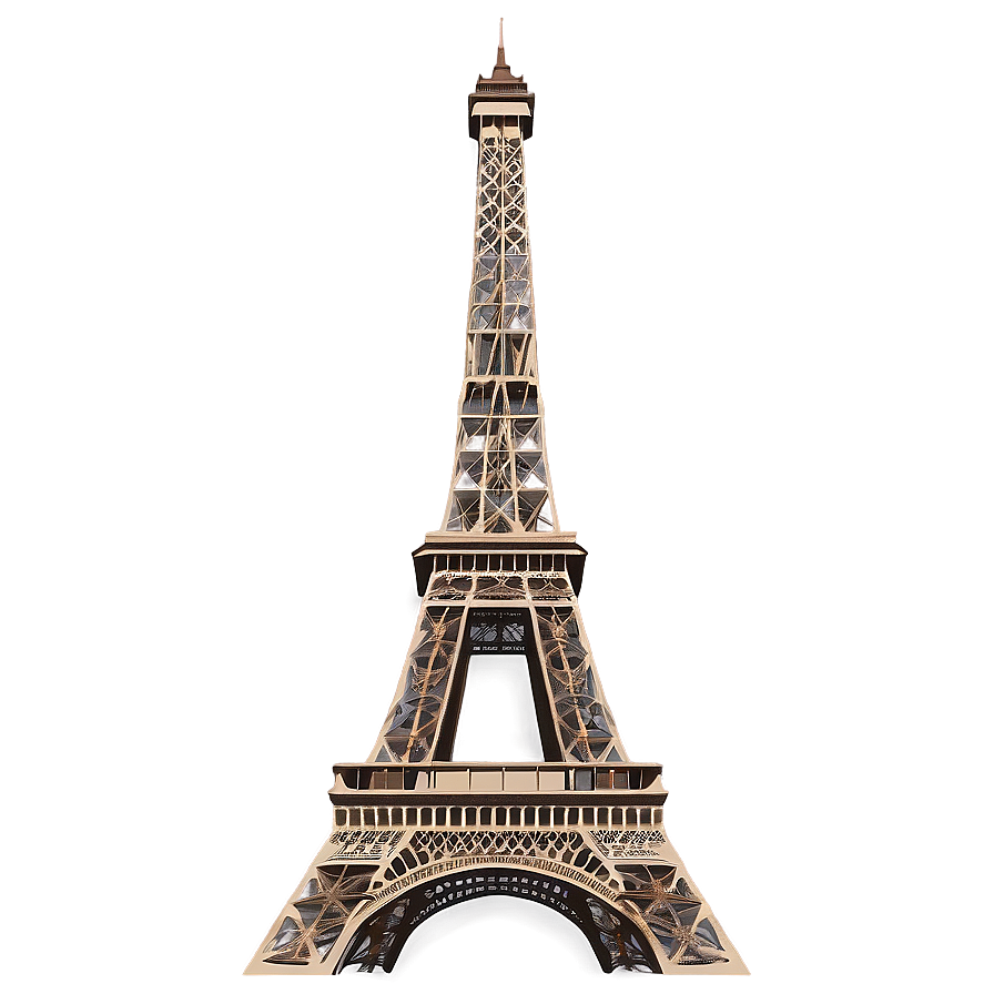 Vintage Eiffel Tower Illustration Png Cbf84 PNG