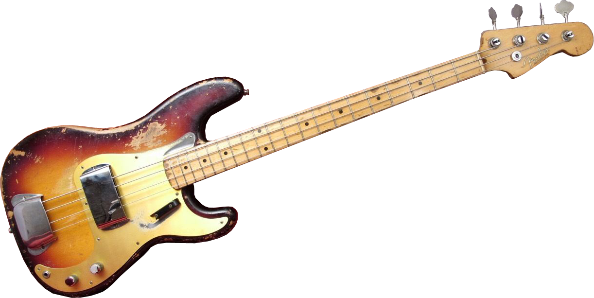 Vintage Electric Bass Guitar PNG