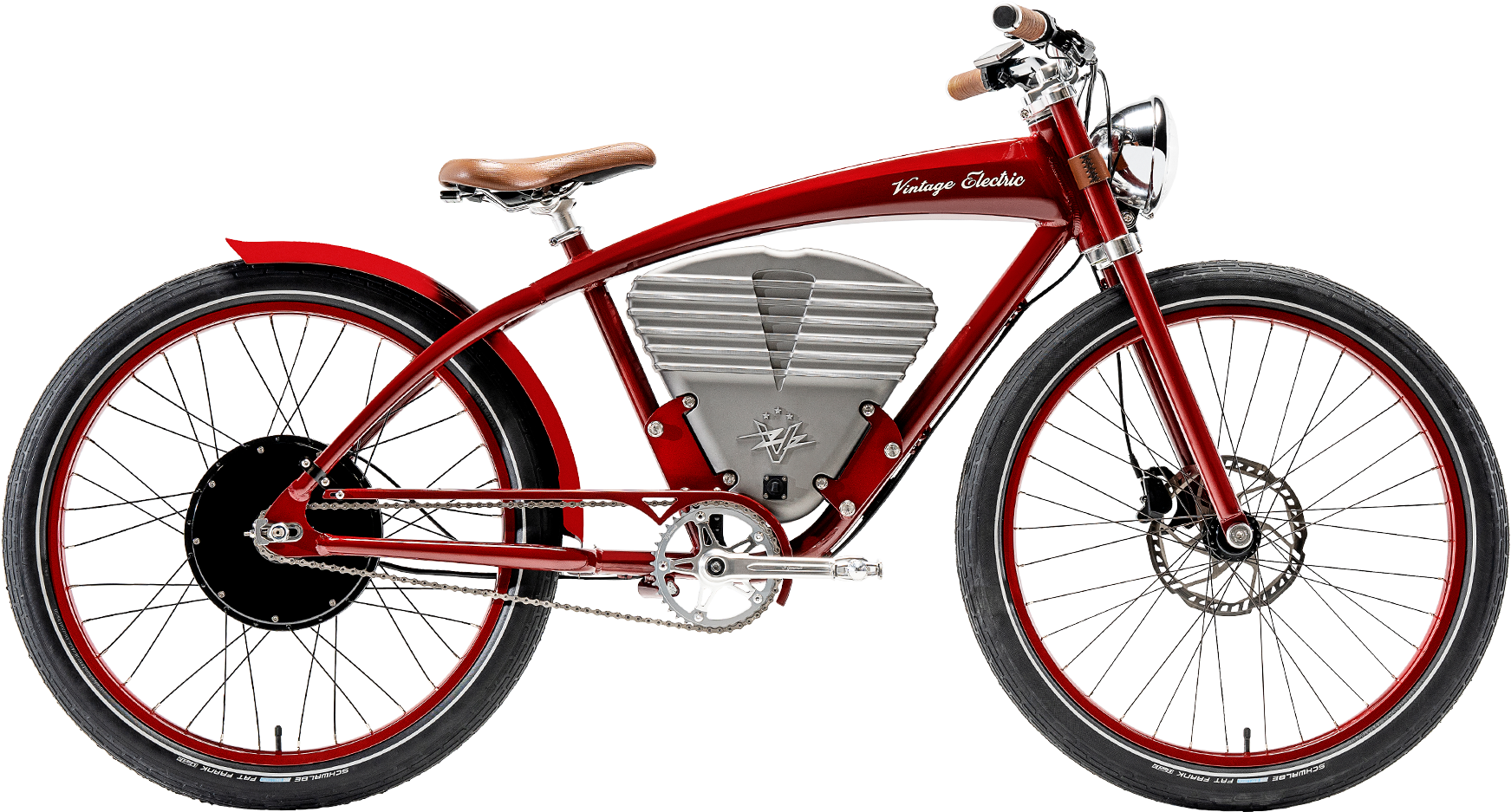 Vintage Electric Bicycle Profile PNG