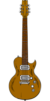 Vintage Electric Guitar Illustration PNG