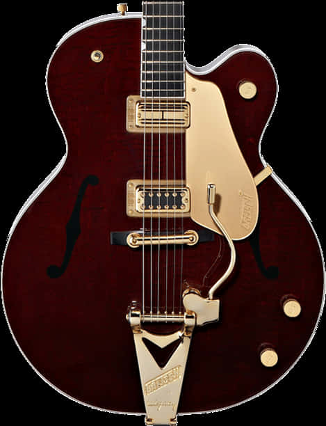 Vintage Electric Guitar Wine Red PNG