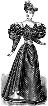 Vintage Elegant Woman Illustration PNG