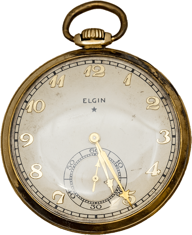 Vintage Elgin Pocket Watch PNG
