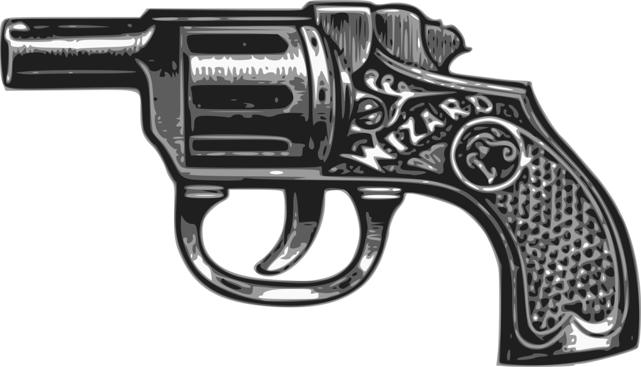 Vintage Engraved Revolver Illustration PNG