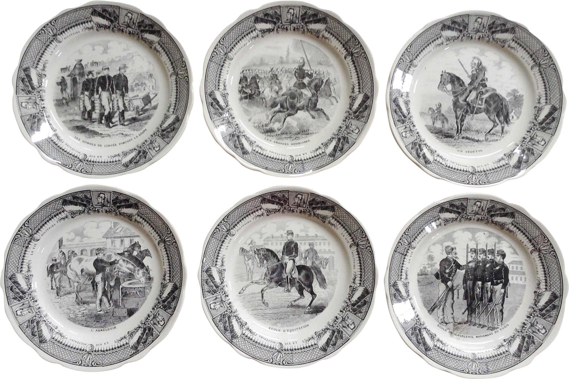 Vintage Equestrian Plates Collection PNG