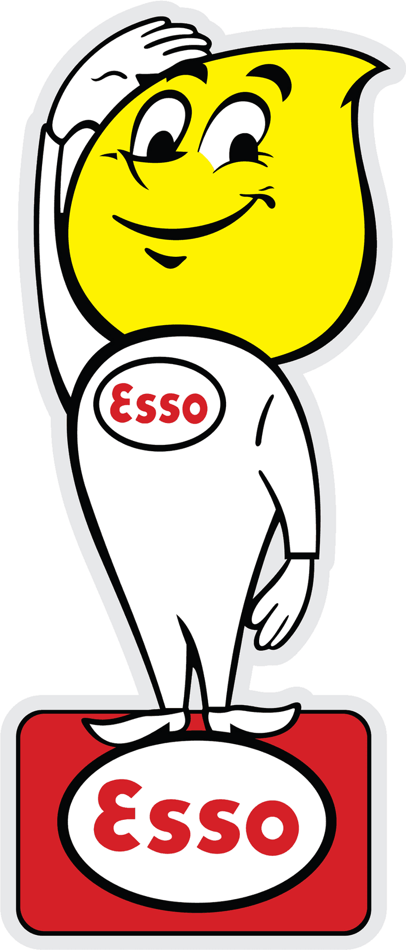 Vintage Esso Oil Drop Character PNG