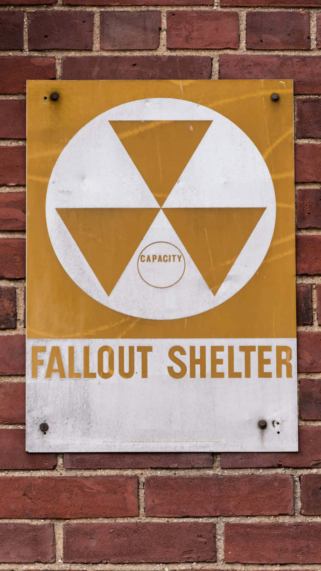 Vintage Fallout Shelter Skilt Bakgrunnsbildet