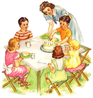 Vintage Family Birthday Celebration PNG