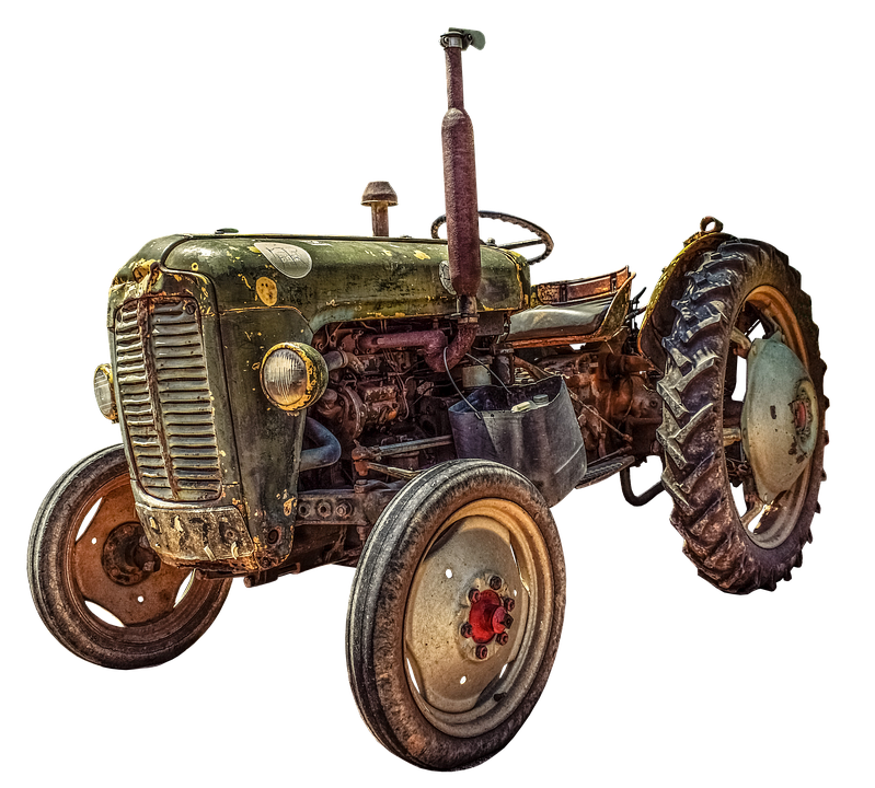 Vintage Farm Tractor Isolated PNG
