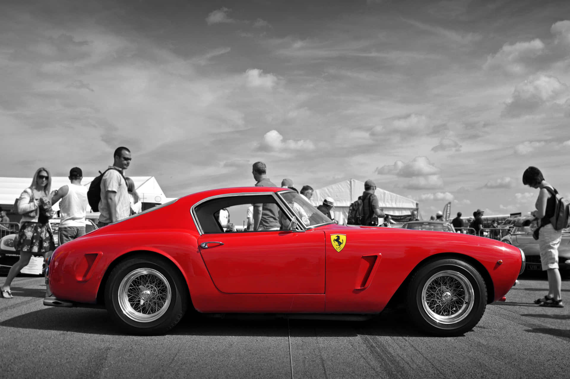 “Classic Elegance with a Vintage Ferrari” Wallpaper