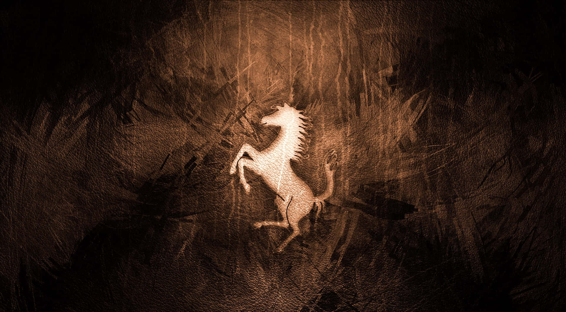A Horse Is Standing In The Middle Of A Dark Forest Wallpaper