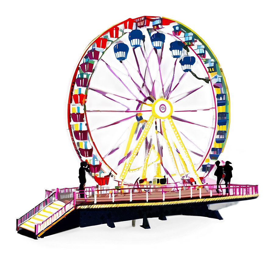 Vintage Ferris Wheel Illustration Png Bfy PNG