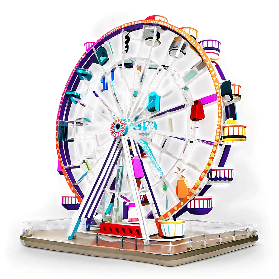 Vintage Ferris Wheel Illustration Png Ijh38 PNG