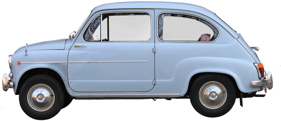 Vintage Fiat500 Side View PNG