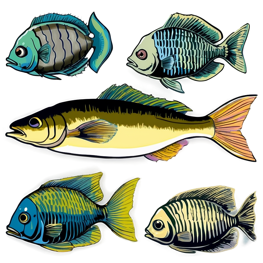 Vintage Fish Drawing Png Ytk PNG