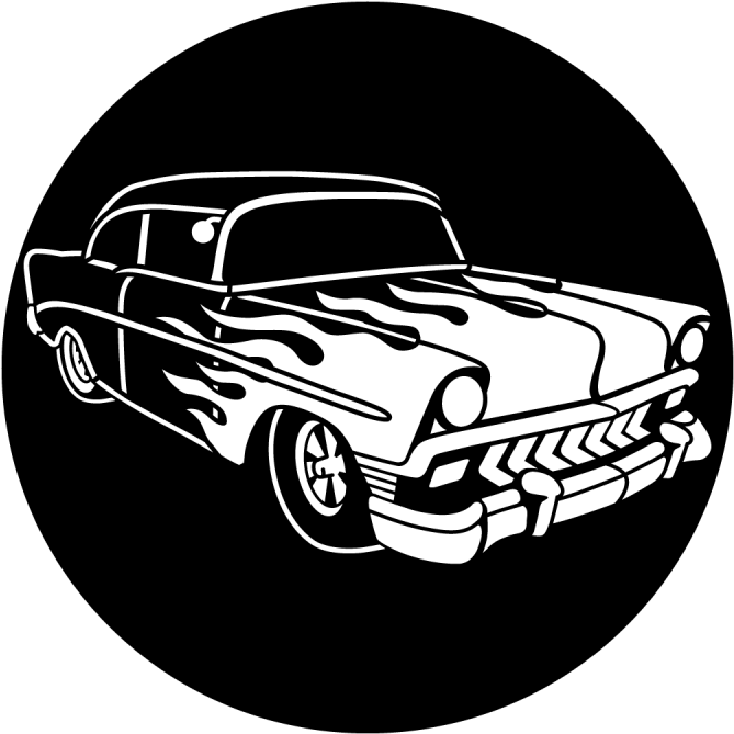 Vintage Flame Car Graphic PNG