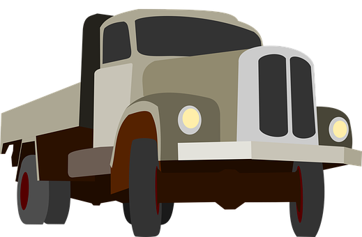 Vintage Flatbed Truck Illustration PNG