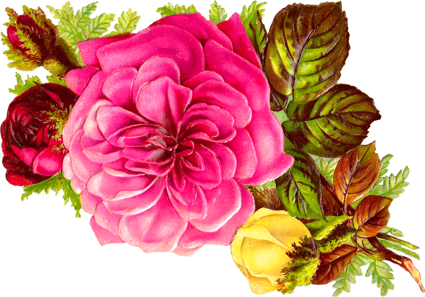 Vintage Floral Arrangement PNG