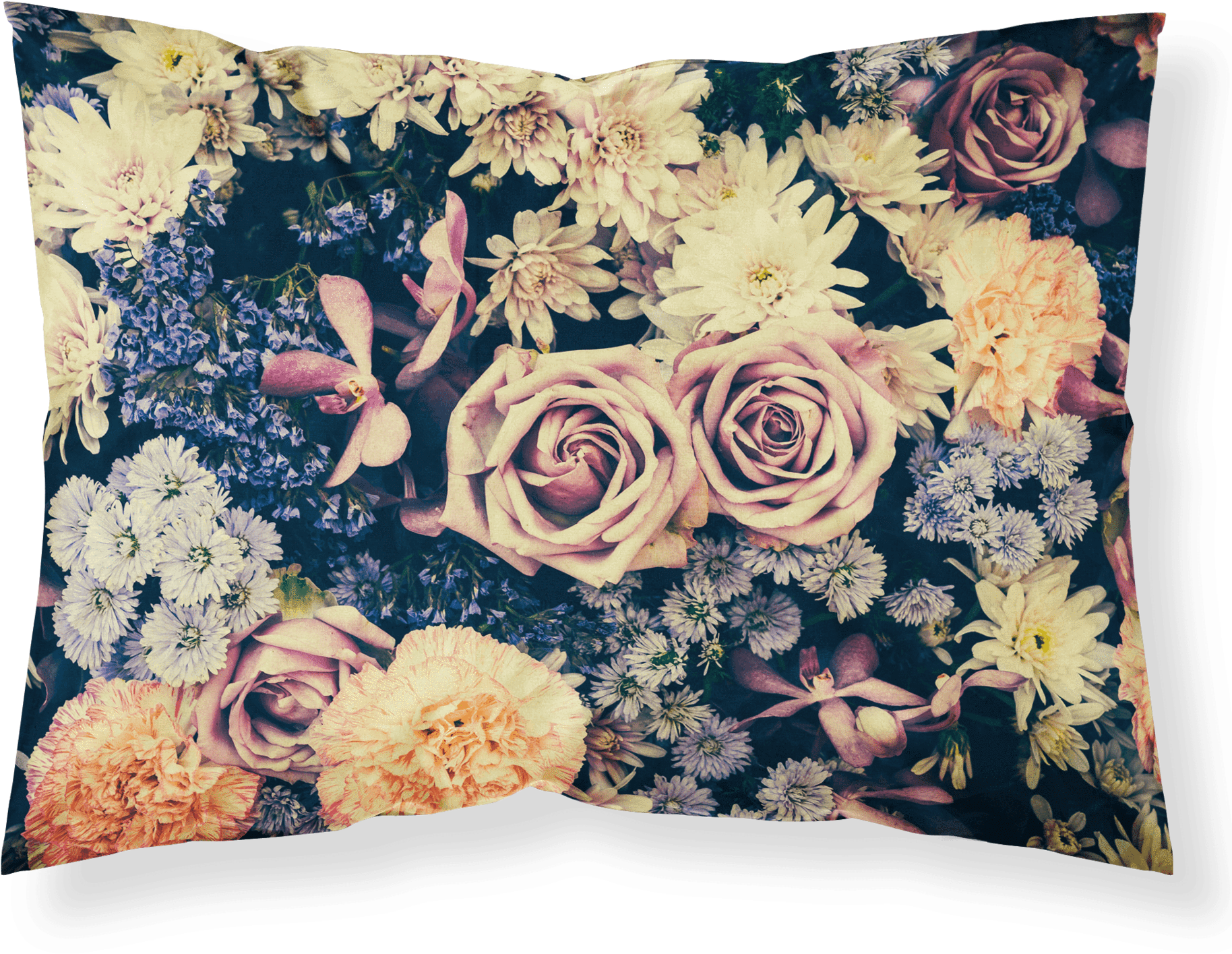Vintage Floral Array Pillow Design PNG