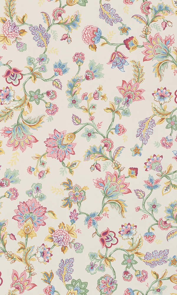 A Floral Pattern On A White Background