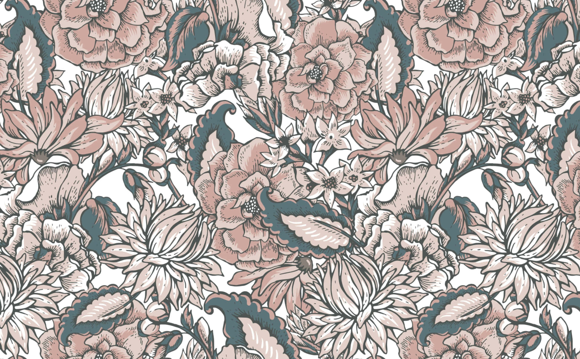 Experience the beauty of the past with this Vintage Floral background