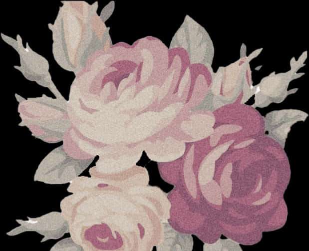 Vintage Floral Design Texture PNG