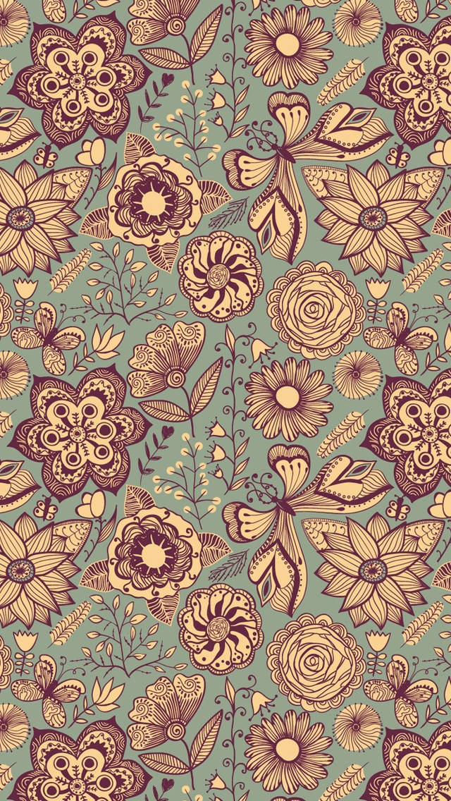 Vintage Floral Designer Iphone Case Wallpaper