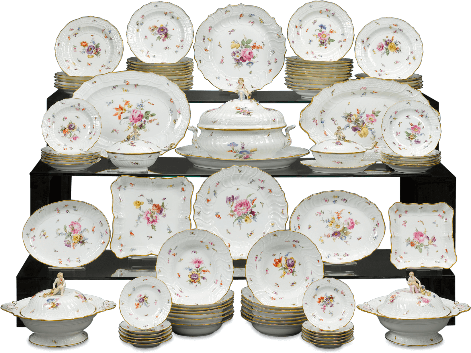 Vintage Floral Dinnerware Set PNG