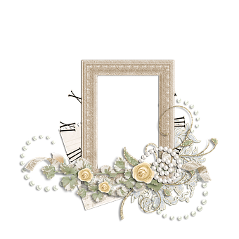 Vintage Floral Frame Decoration PNG