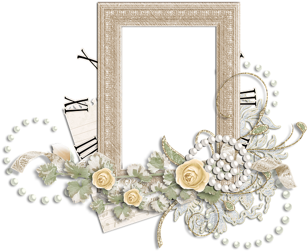 Vintage Floral Frame Decoration PNG