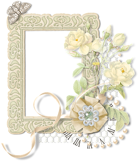 Vintage Floral Frame Design PNG