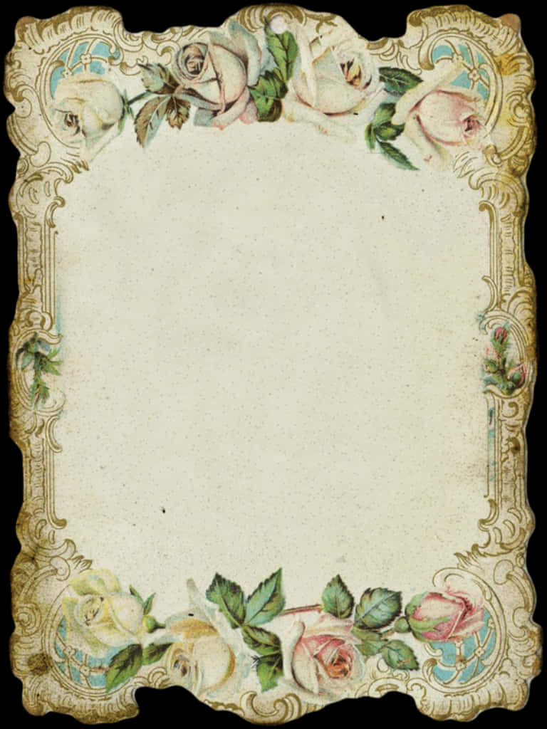 Vintage Floral Frame Design PNG