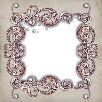 Vintage Floral Frame Design PNG