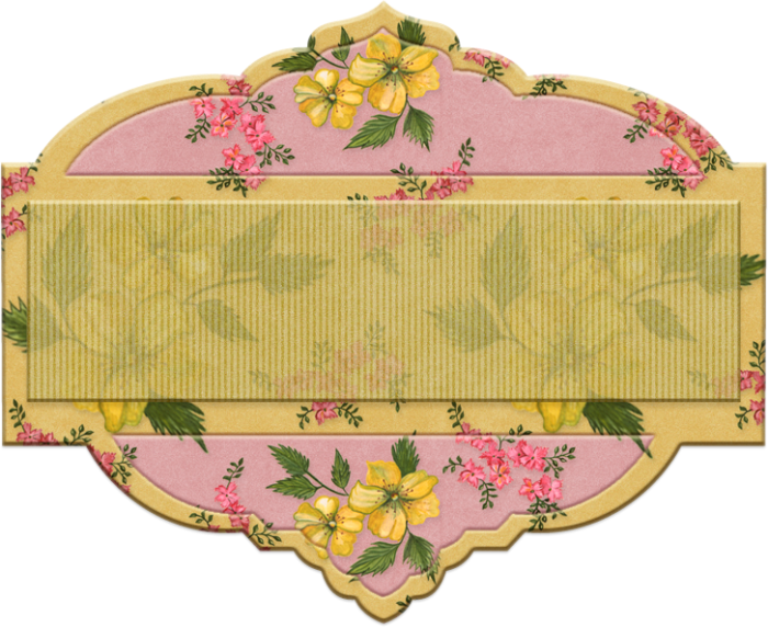 Vintage Floral Label Design PNG