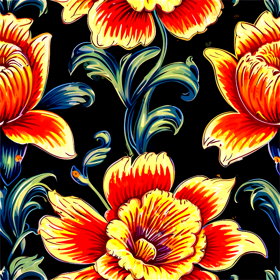 Vintage Floral Pattern Png 73 PNG